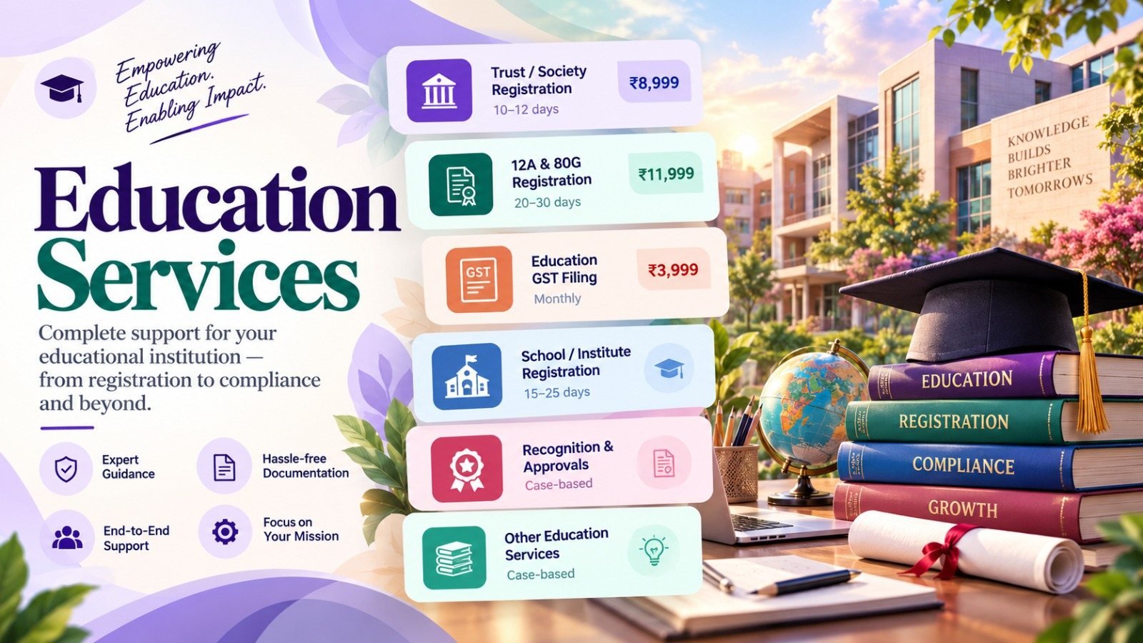 Education Services – Complete support for your educational institution — from registration to compliance and beyond.